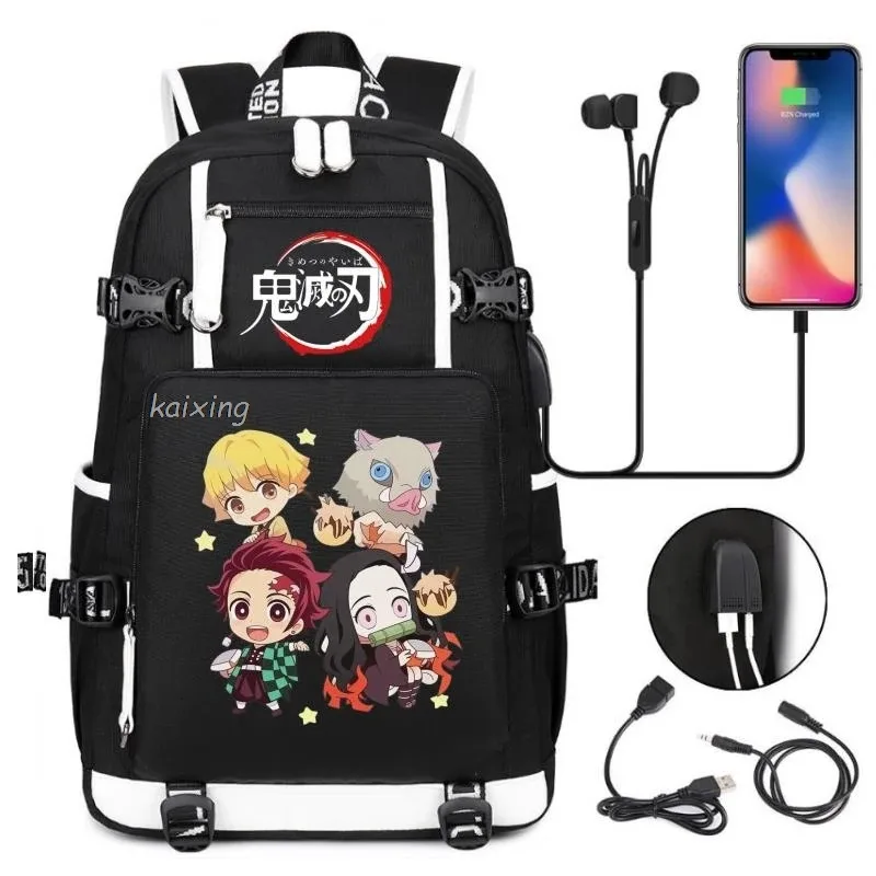 sac à dos hot kamado nezuko demon slayer camouflage, grande capacité, pour adolescents, sacs d'école pour ordinateur portable, léger, pour voyage en plein air, randonnée