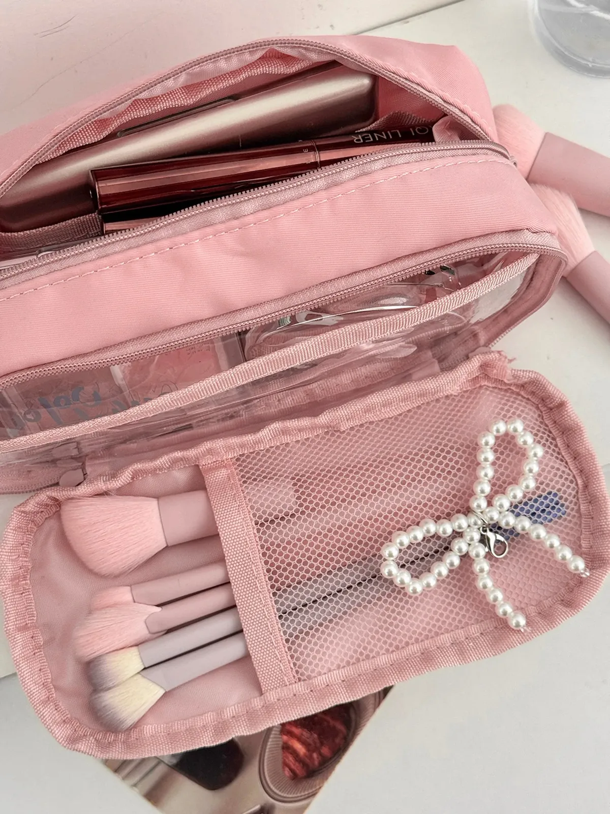 sac de toilette noir airfriend, sac de maquillage de luxe pour voyage avec poignée, sac de maquillage pour femmes, grande pochette de rangement pour articles de toilette, vente en gros