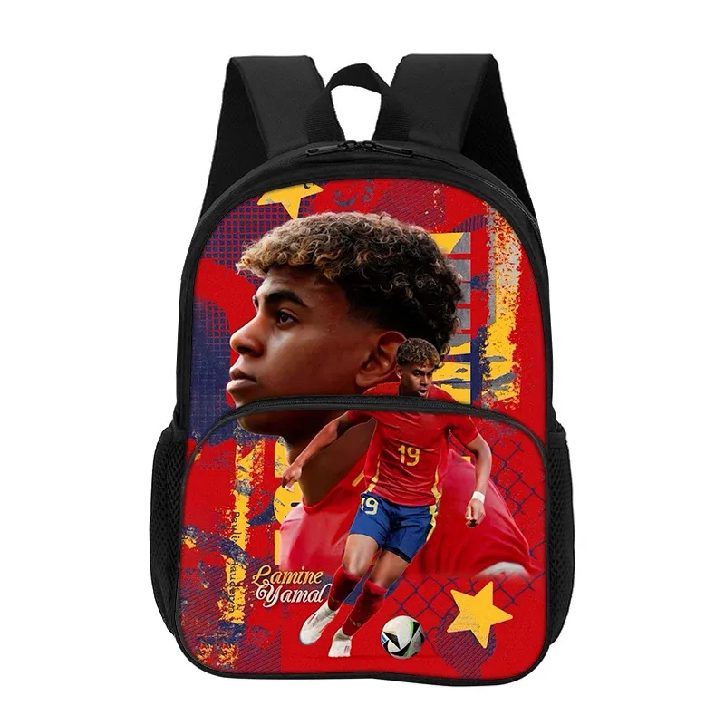 Sac à dos de voyage grande capacité L-Lamin Yamal pour étudiants et enfants, sac d'école de football avec poche avant, sac à dos de sport et cartable