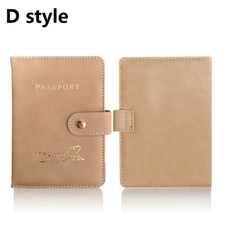 étui porte-passeport en cuir pour essentiels de voyage, portefeuille cartes de crédit, housse de passeport pour femme/homme avec boucle
