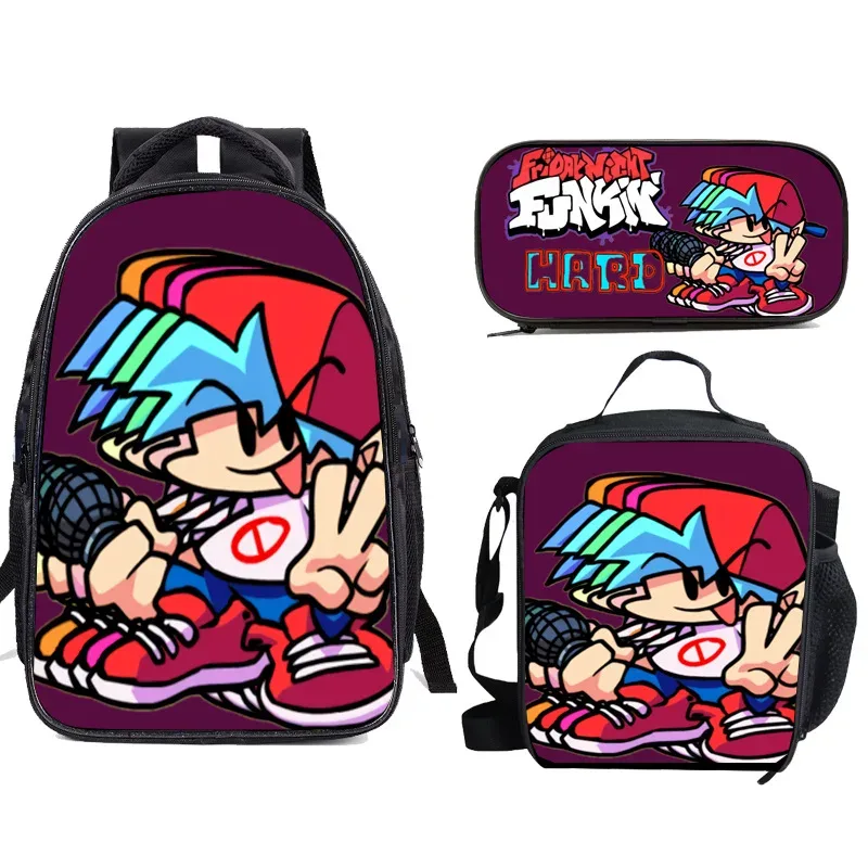 sac à dos friday night funkin, coffret de trois, trousse à crayons, sac à dos friday night funkin