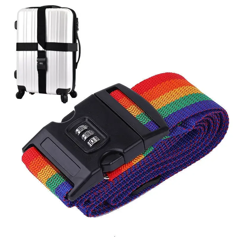 cipher lock ceinture de voyage trolley ceinture de sécurité boîte d'emballage de bagages sangle croisée valise emballage ceinture de sécurité renforcée sangle réglable