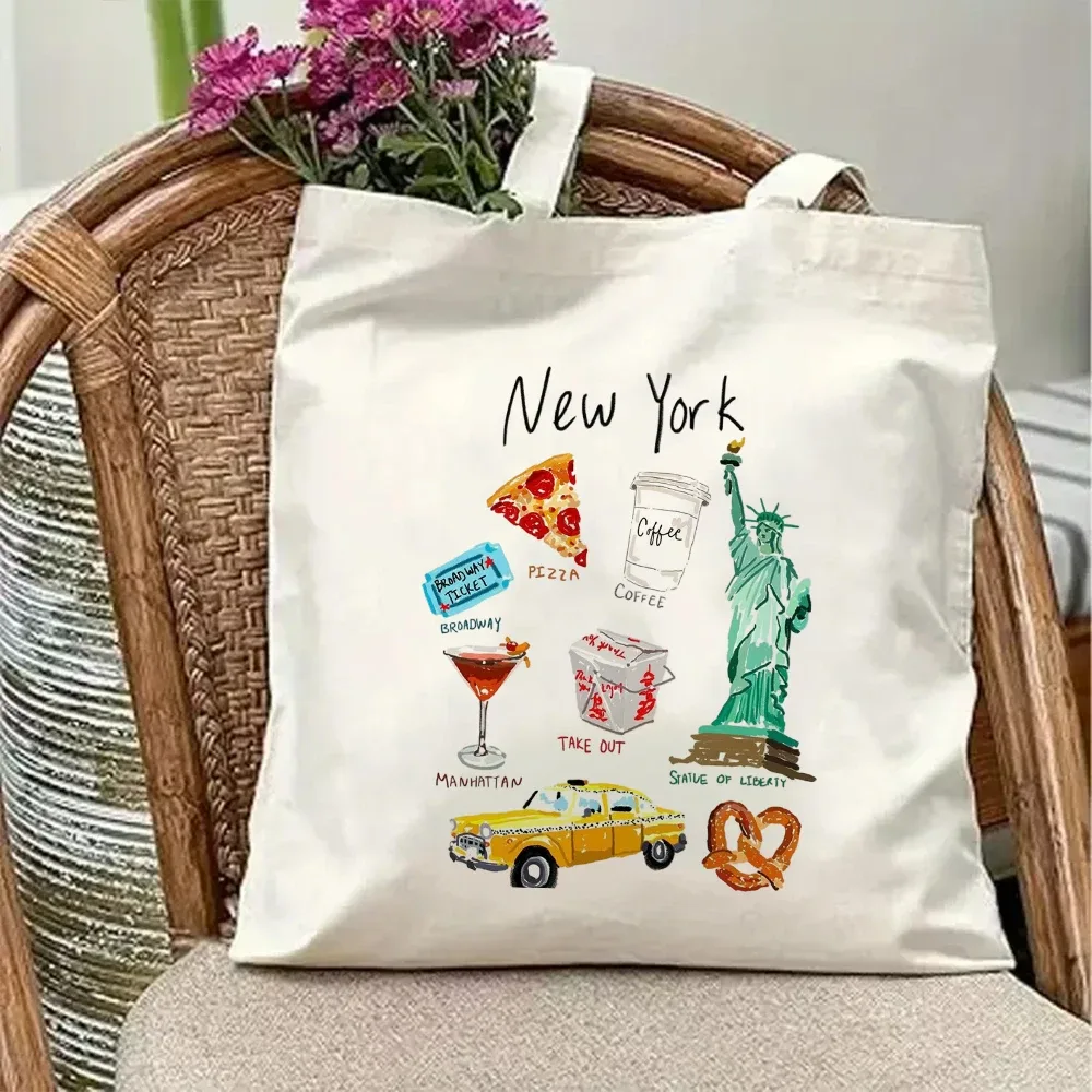 sac fourre-tout vintage ibiza en toile, imprimé rétro paysage de l'île d'espagne, palmiers, plage tropicale, vacances, sac à bandoulière