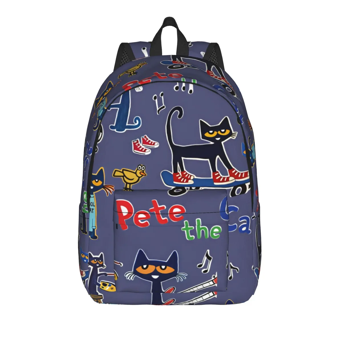 sac à dos pete the cat i love my white shoes pour garçon, en polyester, grand sac à dos esthétique pour l'école secondaire, idéal pour l'entraînement