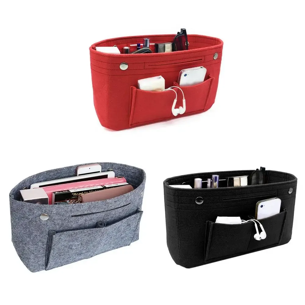 sac à main en feutre pour femme, sac de voyage, doublure d'insertion, organisateur de sac à main, poudres