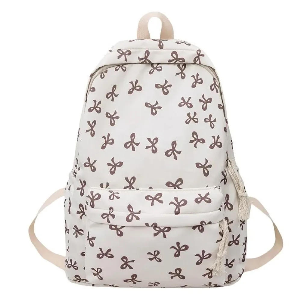 sac à dos pour filles avec nœud, grande capacité, décontracté, idéal pour les voyages, sac à dos multifonctionnel tendance pour l'école, pour enfants, utilisation quotidienne printemps-été.