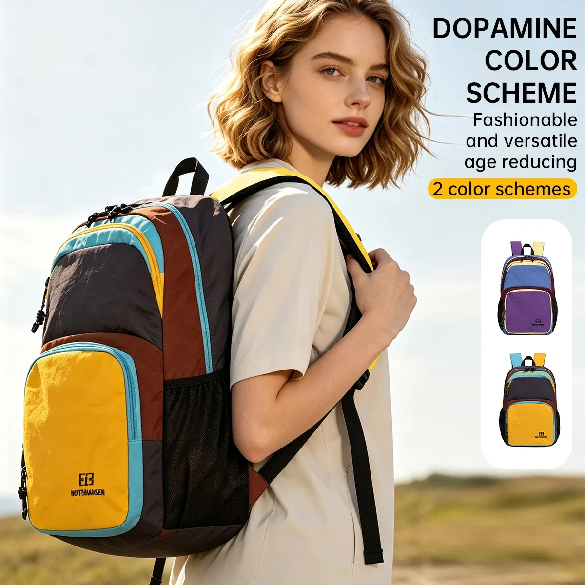 Sac à dos de voyage léger pour hommes, sac à dos imperméable pour la randonnée et l'alpinisme pour femmes, sac à dos polyvalent pour ordinateur portable pour étudiants universitaires, sac à dos pour lycéens