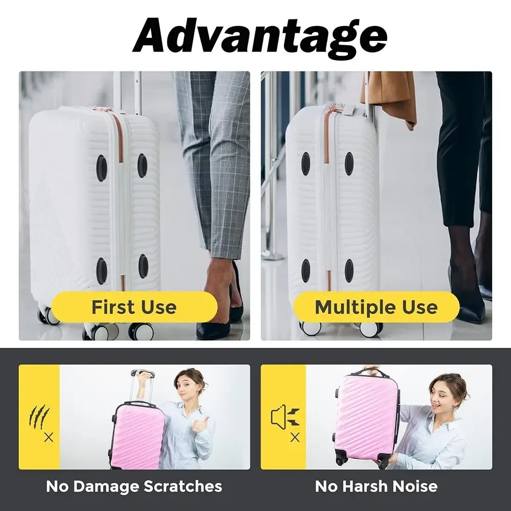 coussinets de pieds de bagages en plastique noirs avec vis, support inférieur de bagages, support inférieur de bagages, toutes les valises