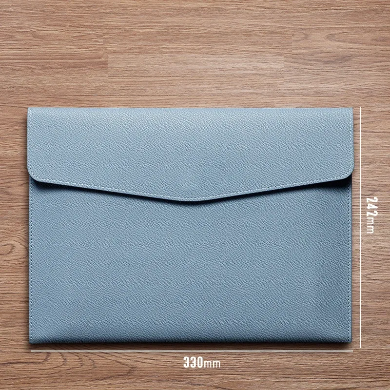 classeur a4 en cuir pu, porte-documents, portefeuille étanche, enveloppe, étui, bouton magnétique, initiales personnalisées