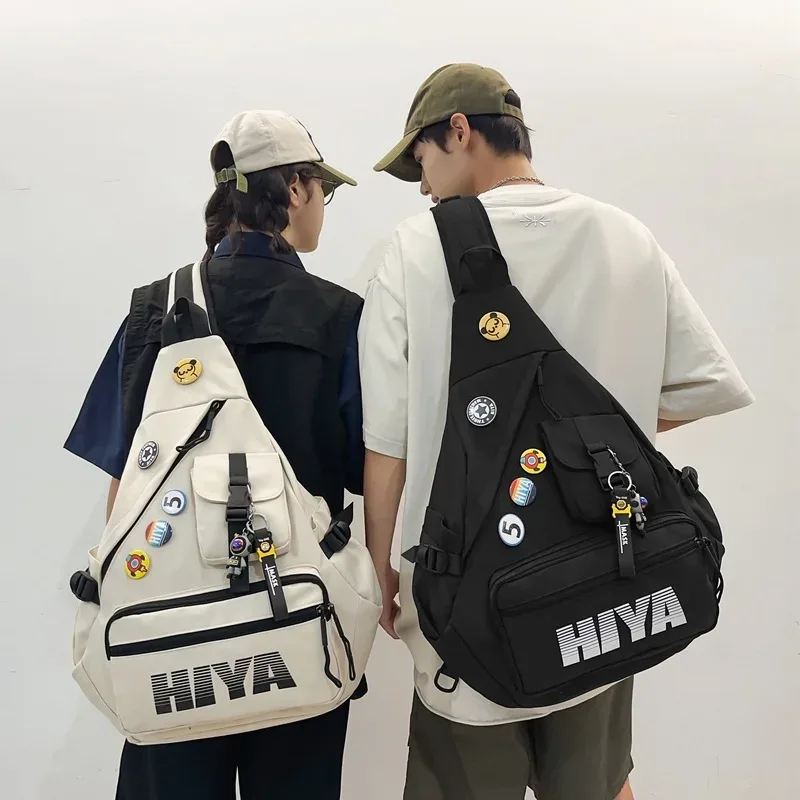 Sac à bandoulière Hip Hop étanche multifonction pour hommes et femmes, sac à dos unique initié, sac de poitrine de sport de moto, style japonais