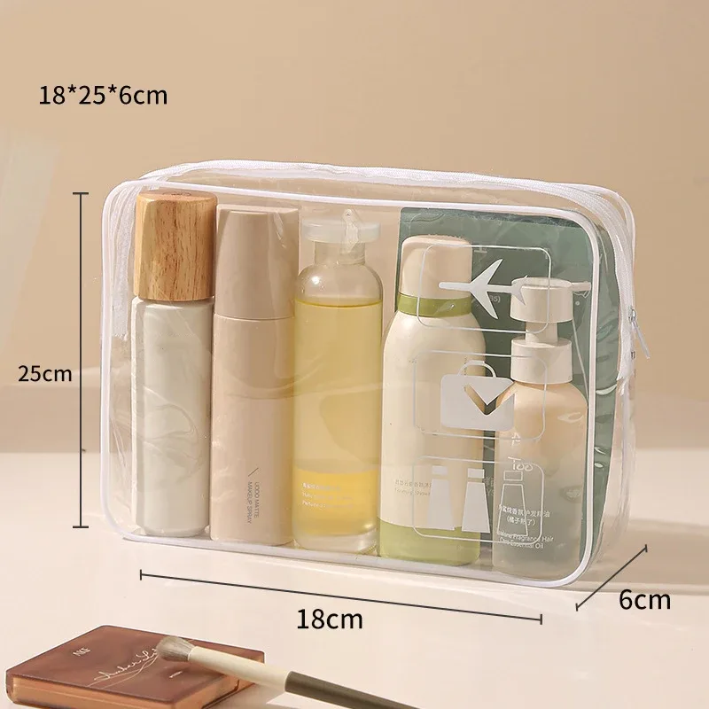 【a6l】trousse de toilette transparente en pvc durable, organiseur de maquillage et cosmétiques de voyage avec fermeture à glissière, accessoire de voyage