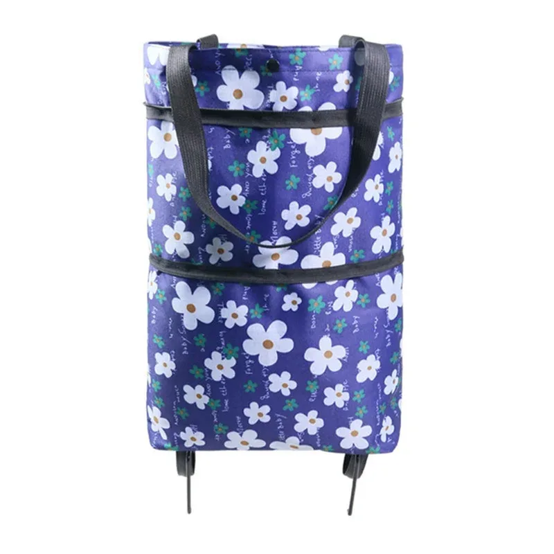 sac à roulettes, sac à roulettes, sacs à provisions pliants, achat de légumes, paquet de traction, petit chariot à traction, organisateur de courses portable