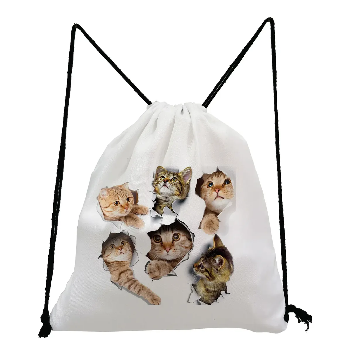 proximité wstring sac à dos portable pour femmes, poudres de bug astique, impression 3d, chat, shopping, mode, école, sac à chaussures pour bol, motif personnalisé