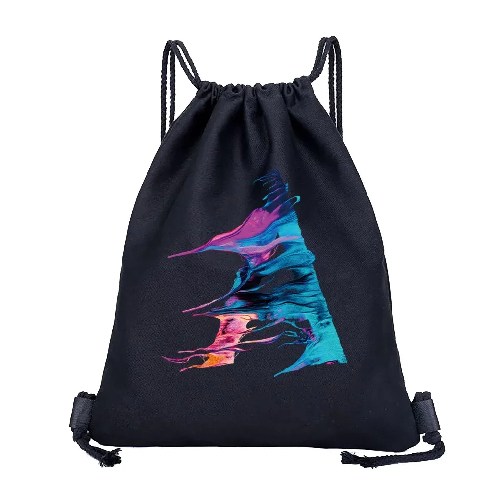 26 initiales impression sac à cordon sac à dos hommes et femmes plage sport voyage sac à dos enfant cadeau fournitures sac portable divers sac