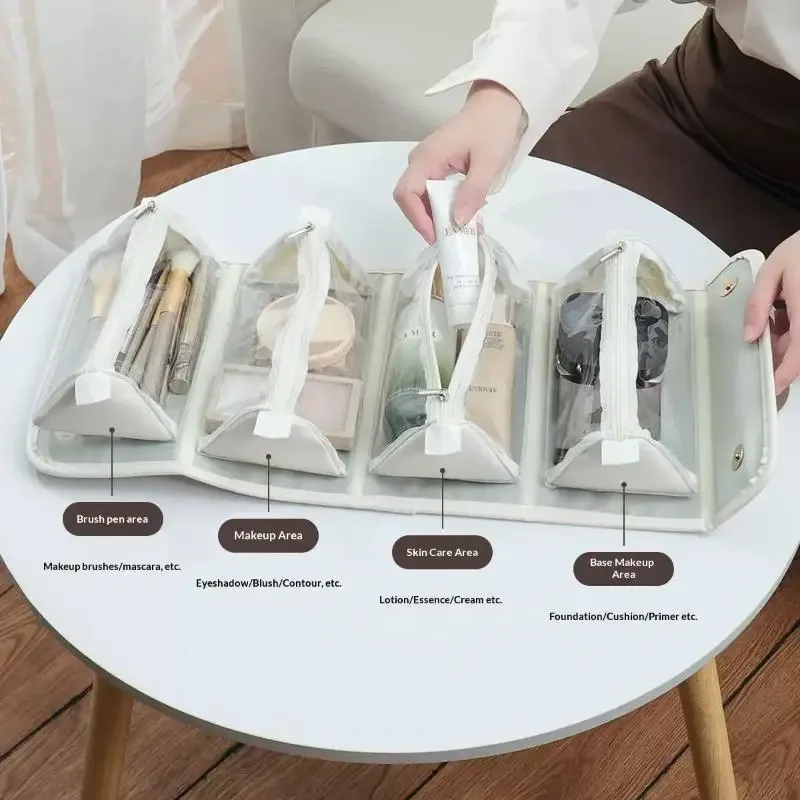 nouvelle trousse de beauté spacieuse et amovible ; sac à main portable pour femmes pour les voyages et les activités de plein air