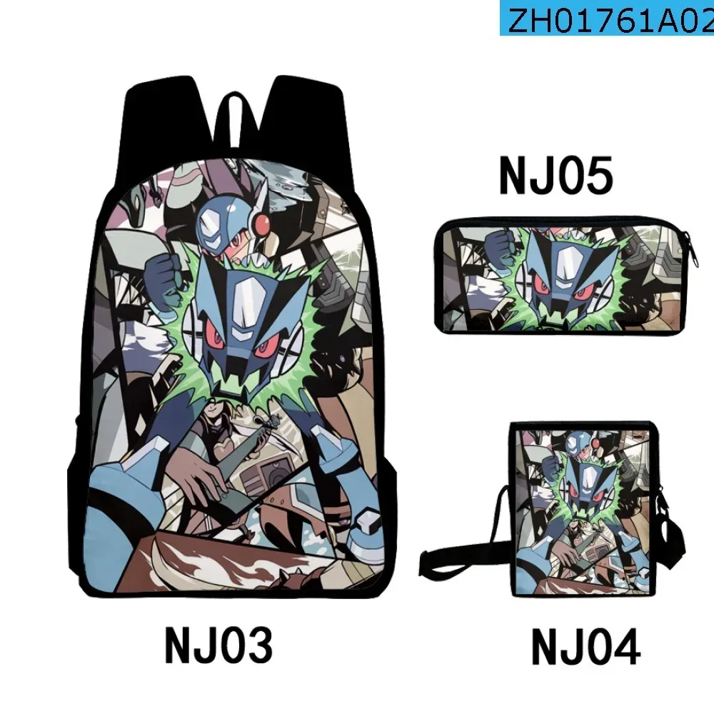 mode nouveauté cool rockman impression 3d 3 pièces/ensemble sacs d'école pour élèves sac à dos pour ordinateur portable sac à dos sac à bandoulière incliné trousse à crayons