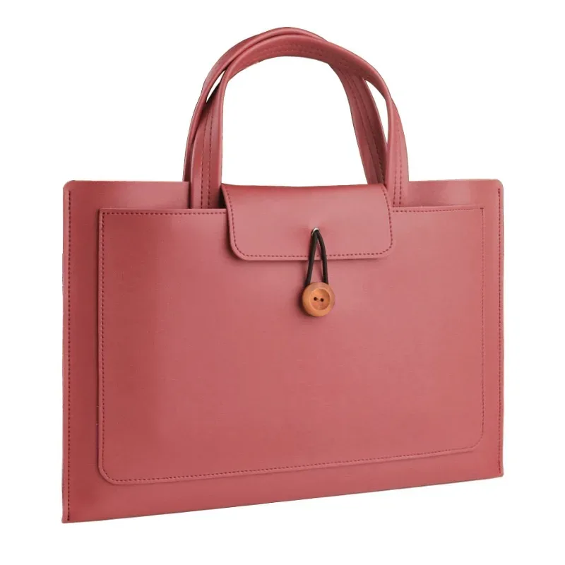 porte-documents/sac à main en cuir lisse avec initiales monogrammées, grande capacité, pour ordinateurs portables apple macbook 14 pouces et huawei 16 pouces
