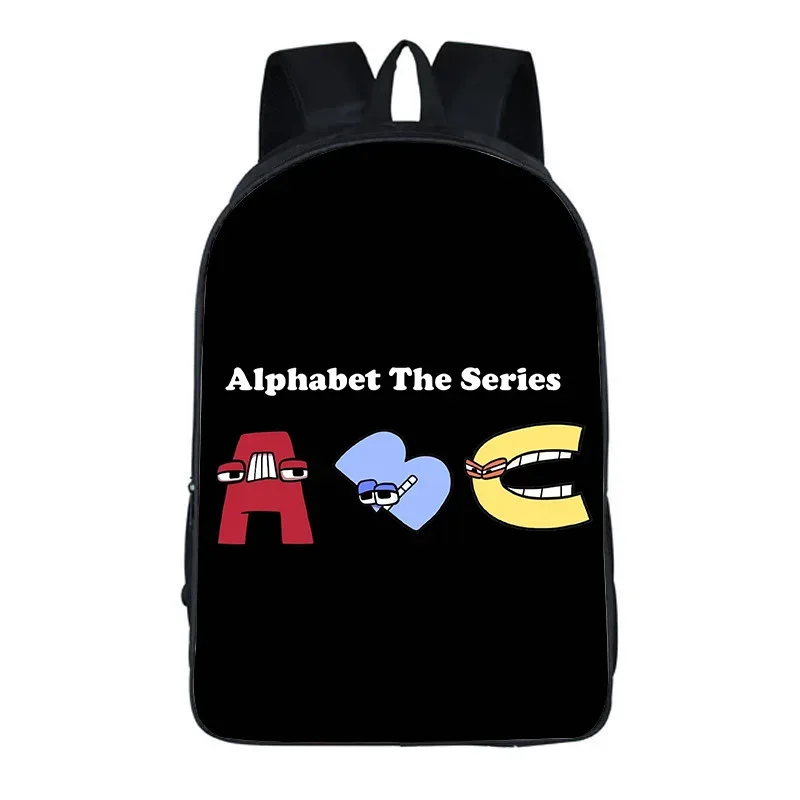 sac à dos alphabet lore avec périphériques de jeu, imprimé légende de lettres, sac à dos pour école primaire et secondaire