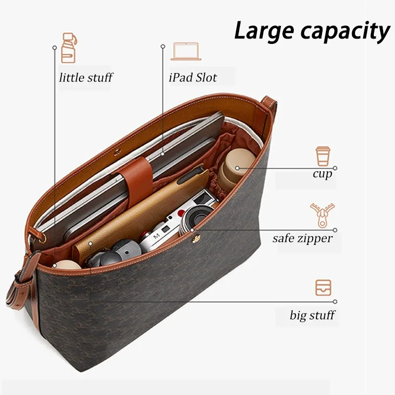 doublure de rangement intérieure en nylon et papier dupont pour sac de shopping souple, insert antidérapant pour sac, organisateur de sac léger et résistant aux rayures