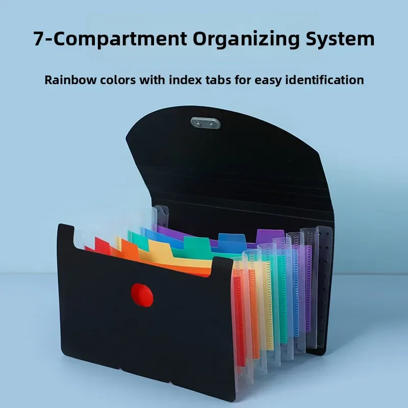 mini sac de rangement pour accordéon a6, multifonctionnel pp étanche, sac de rangement pour reçus et factures, clip pour documents, 7 compartiments étanche