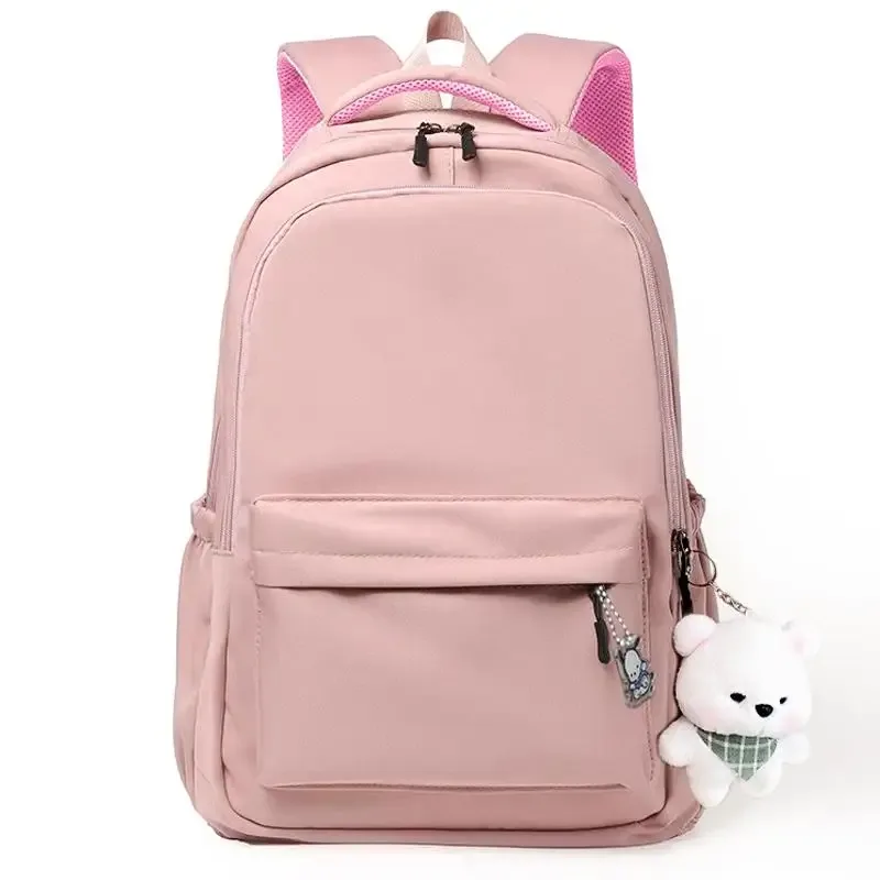 chat noir rose sac à dos étudiant lettre livre sac fille ordinateur portable sac d'école adolescent sac de voyage sac à dos unisexe collège ordinateur sac