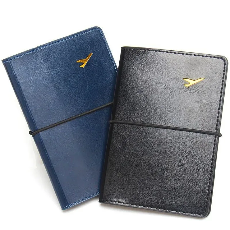housse de passeport en cuir pu ultra fine avec bande élastique, étui de passeport pour femmes et hommes, porte-billets, porte-cartes d'identité, porte-passeport en cuir