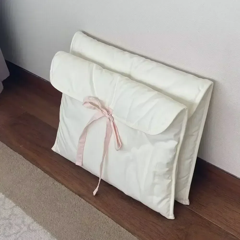 sac d'ordinateur coréen avec nœud papillon y2k, sac à main de rangement pour tablettes noires et roses pour femmes, pochette de rangement de cosmétiques de voyage douce
