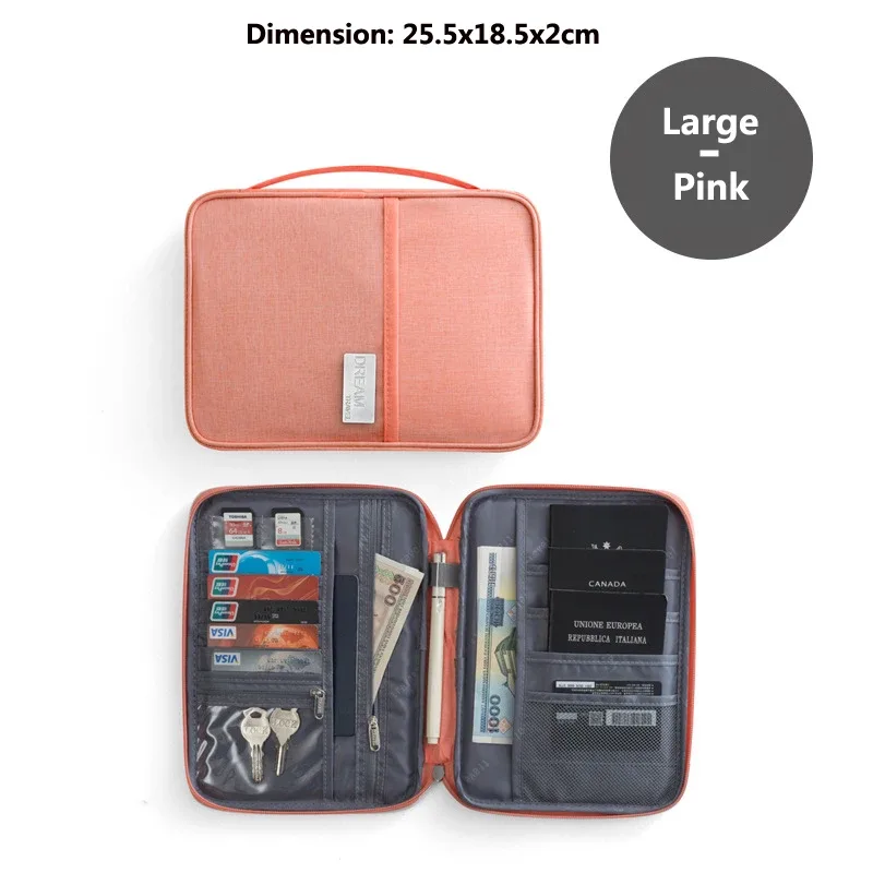 portefeuille de voyage, porte-passeport familial, multi-poches, étui à documents imperméable, organisateur, accessoires de voyage, sac à documents, porte-cartes