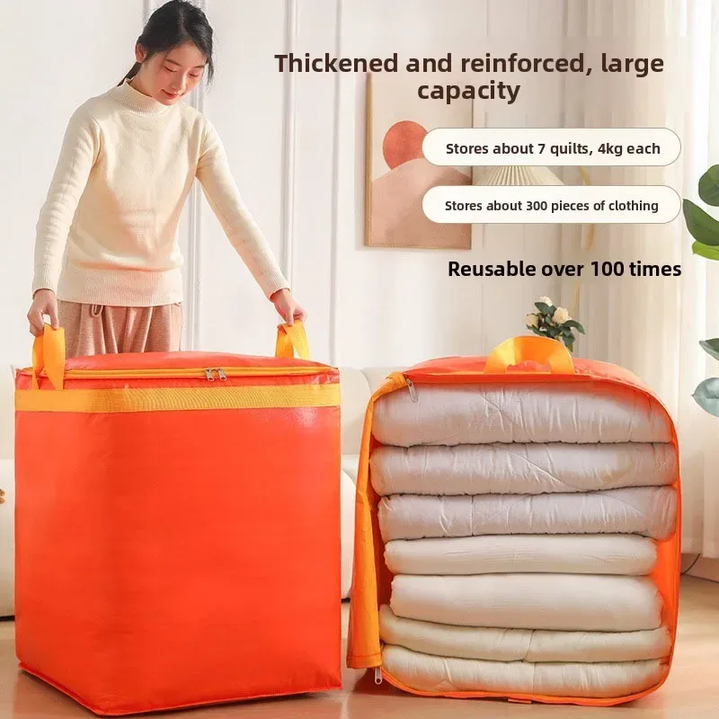 sac de rangement pliable épaissi pour couettes, imperméable, anti-poussière, résistant à l'usure, avec sangle, pour chambre et salon