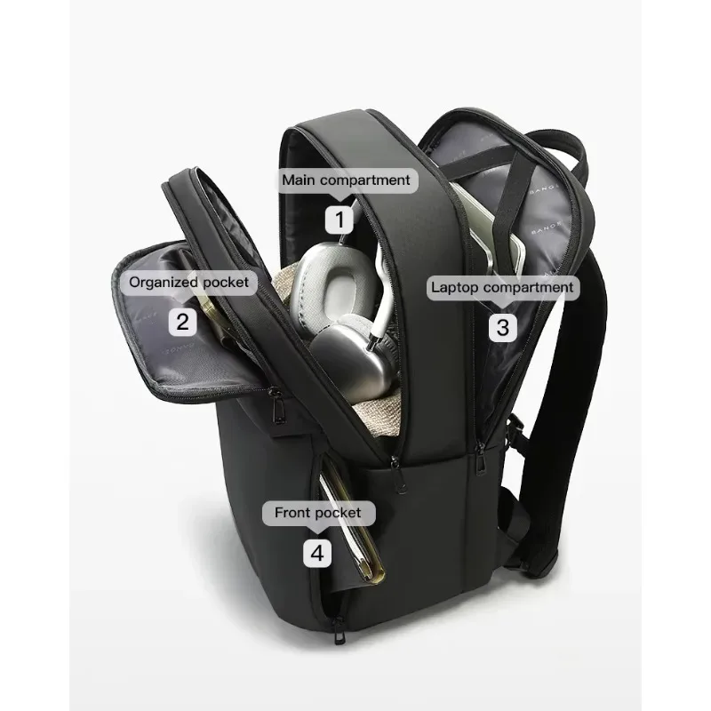 bange – sac à dos de voyage intelligent étanche, approuvé pour vol d'affaires, sac à dos de grande capacité pour ordinateur portable de 16 pouces pour hommes