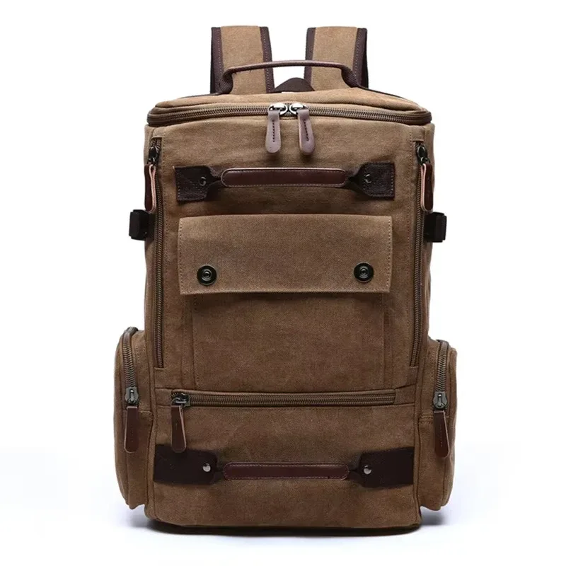 sac à dos vintage en toile pour hommes, sac à dos pour ordinateur portable de 15,6 pouces, sac de voyage de grande capacité, cartable élégant pour étudiants