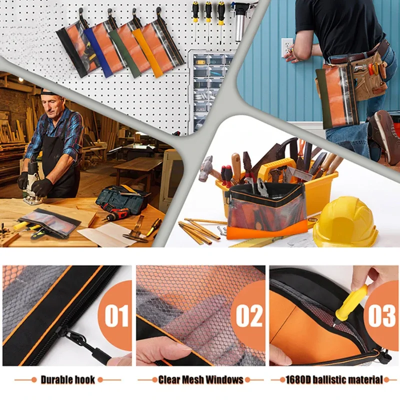 sac de rangement étanche, sac à outils transparent en pvc, kit de matériel antistatique, sac de pièces portables, sac de travail pratique multifonctionnel