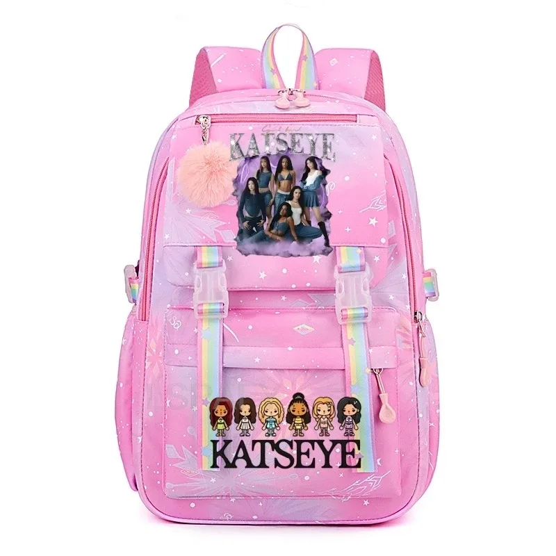 nouveau sac à dos katseye pour femme, grande capacité, sac à dos d'université tendance, sacs d'école pour ordinateur portable, sacs de voyage pour filles, yk2