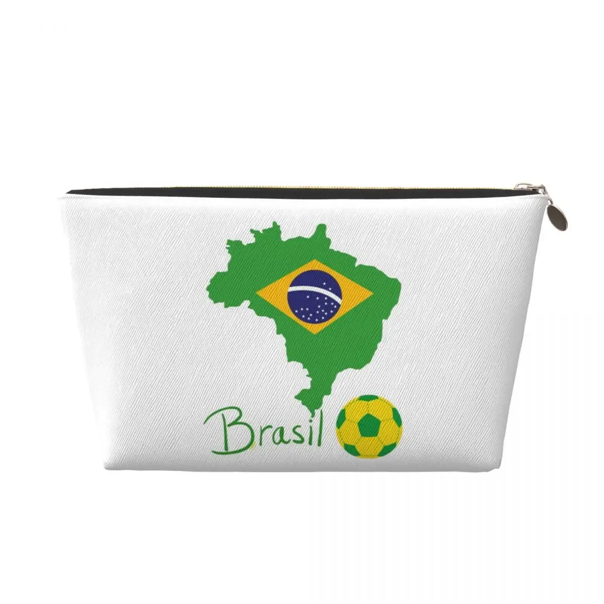 drapeau national du brésil (4) sac à cosmétiques pour femmes, pochette de rangement de maquillage de voyage, boîte de rangement de toilette, kit dopp