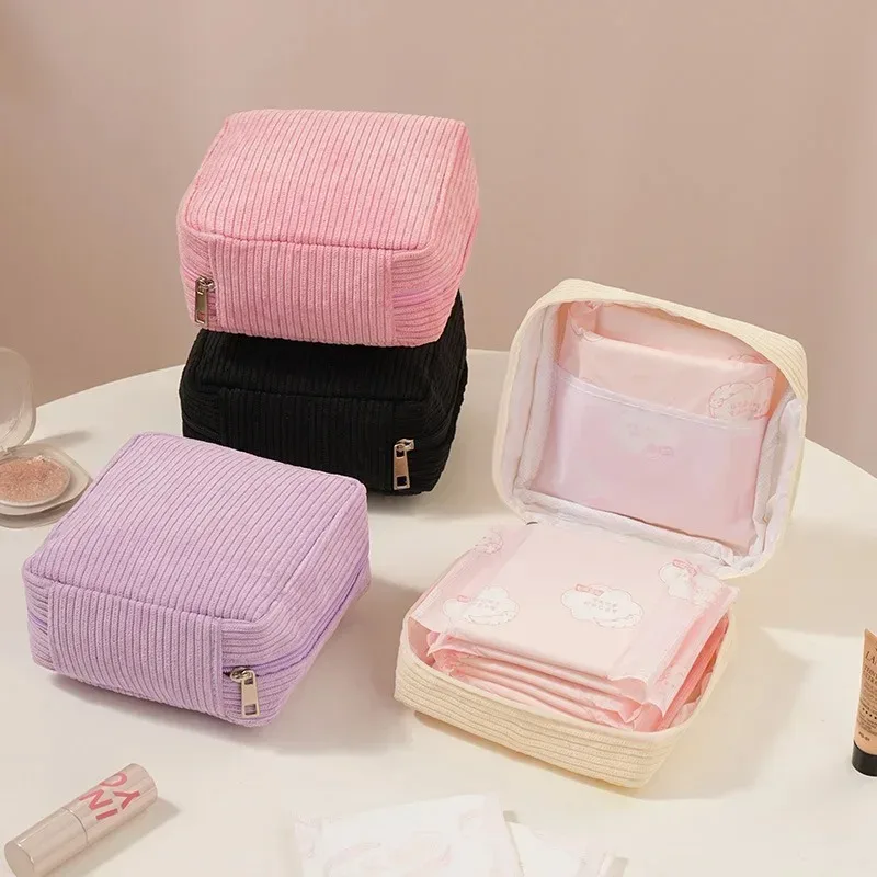pochette hygiénique portable mignonne, trousse de toilette multifonction, pochette de rangement cosmétique pour femme, étui de rangement durable pour maquillage