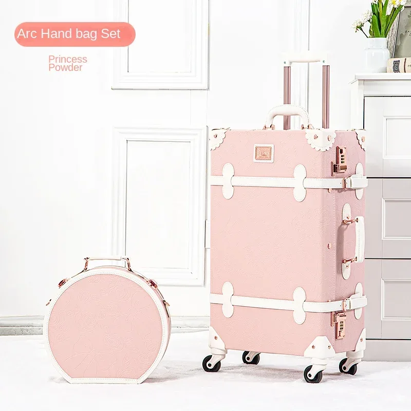 valise en cuir vintage, porte-bagages rétro, valises à roulettes en laiton antique, porte-bagages de 22 pouces, valise de voyage