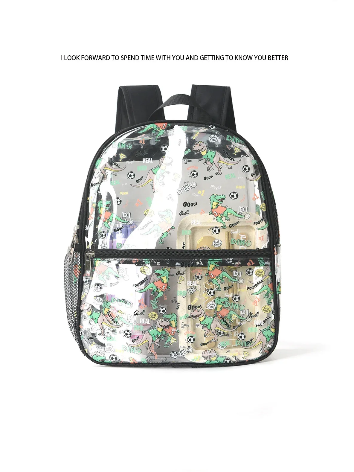 sac à dos transparent licorne, imprimé cœur arc-en-ciel, sac d'école en pvc, sac à dos imperméable pour voyage et plage, sac à dos pour enfants