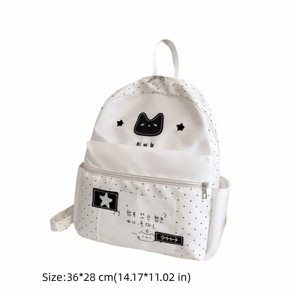 nouveau sac à dos à pois pour enfants, léger, multifonctionnel, grande capacité, blanc, dessin animé, mochilas d'extérieur