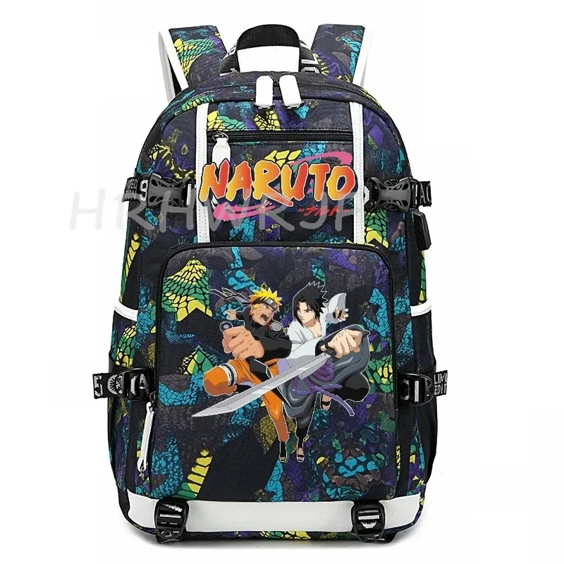 sac à dos uzumaki naruto uchiha sasuke, sac à dos d'école orthopédique camouflage, sac à dos imperméable pour lycée, mochila infantil