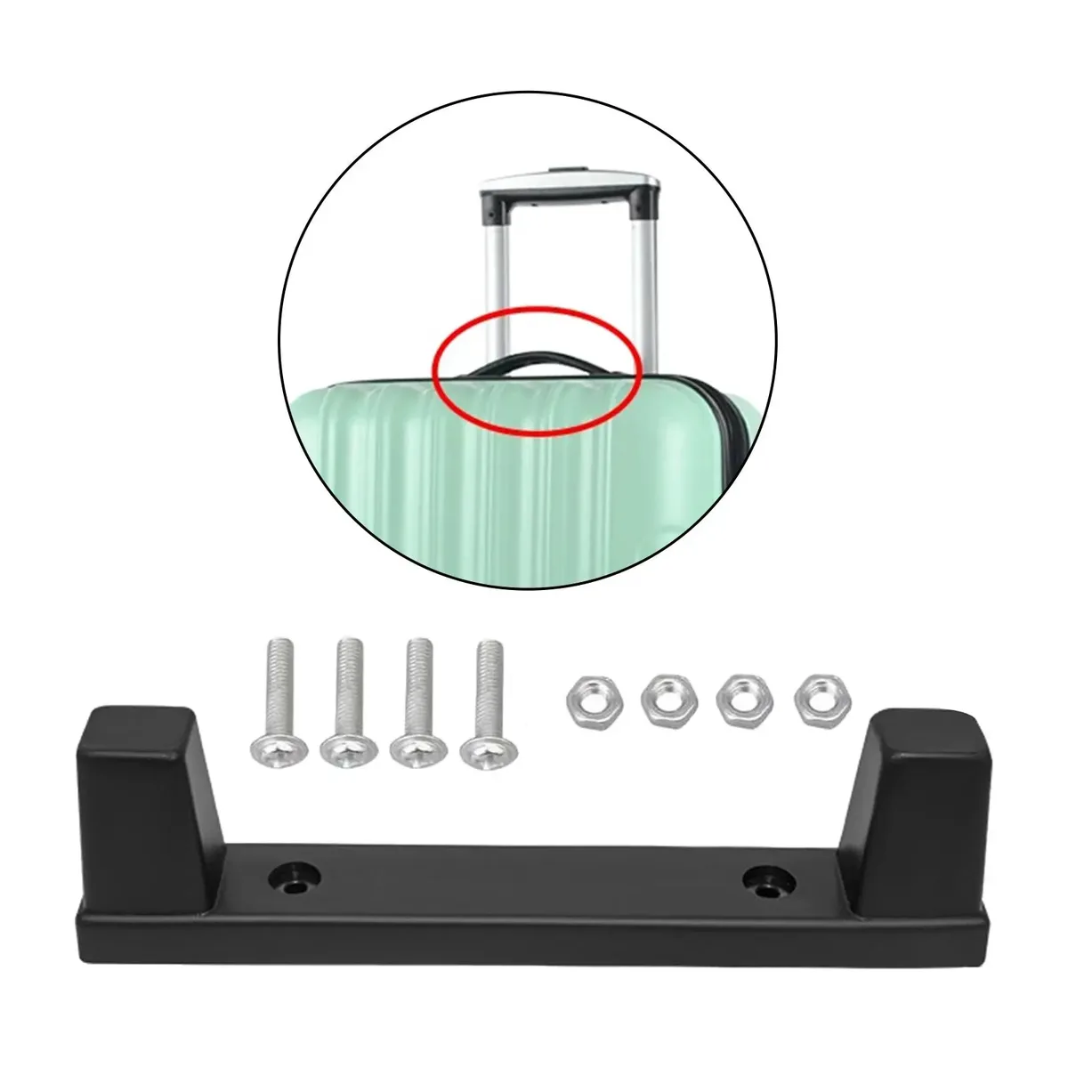 support de pieds de bagages en plastique, haute performance, robuste, noir, premium, support inférieur de bagages, pied de goujon pour valises de voyage