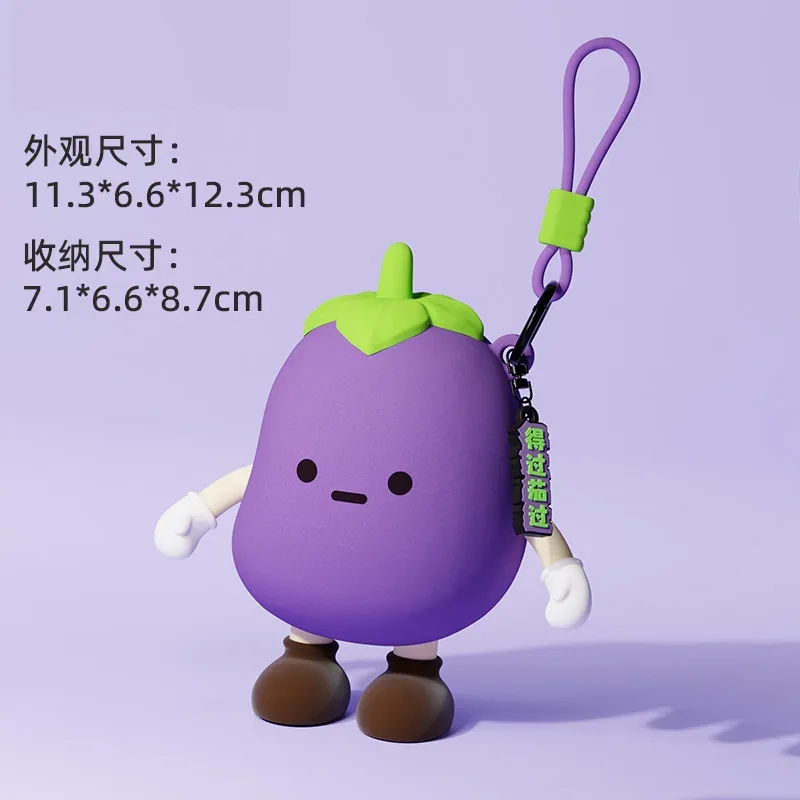 porte-monnaie en silicone kawaii en forme de légumes, mignonnes pochettes carotte et champignon, porte-clés, étui pour écouteurs, accessoires organisateurs pour sacs à dos pour femmes