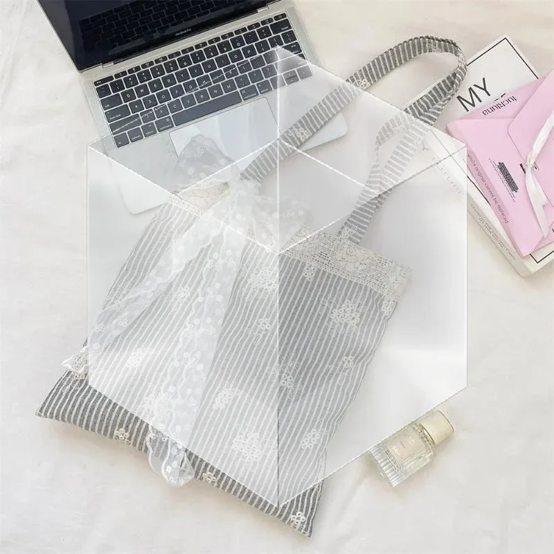 sac à main en toile grande capacité avec bandoulière en dentelle, élégant sac de voyage