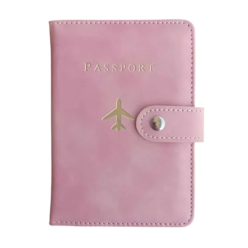 porte-carte d'identité en cuir pu, 1 pièce, avec fermoir d'avion, couverture de passeport de voyage, plusieurs fentes pour cartes, porte-passeport, organisateur de voyage unisexe