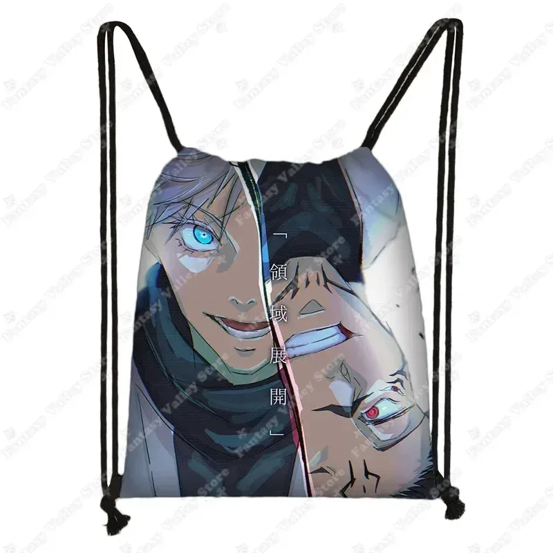 sacs à dos anime jujutsu kaisen gojo satoru yuji itadori, sac à cordon harajuku, sacs de rangement de grande capacité, sac à bandoulière d'extérieur
