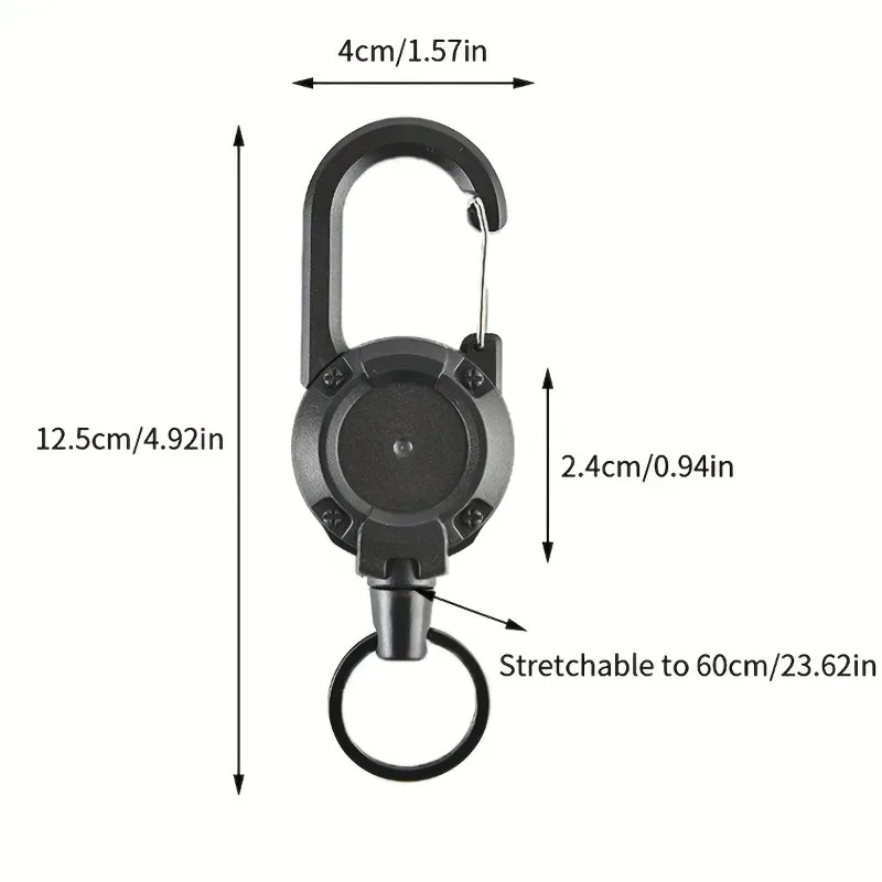 1pc porte-clés rétractable en câble métallique pour hommes, accessoires de sac à dos pour l'extérieur, porte-clés polyvalent et durable
