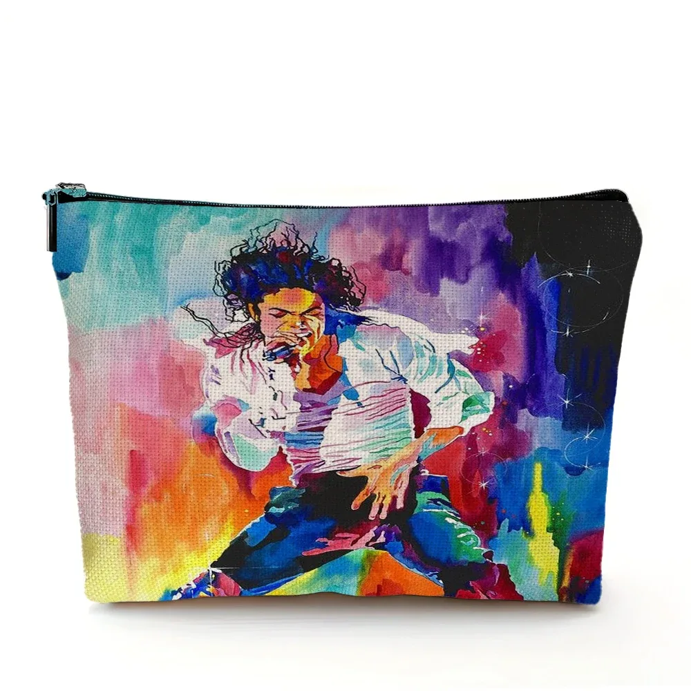 super star michael jackson sac cosmétique double impression sacs de maquillage femmes sac à main de mariage dame organisateur de voyage portefeuille enfant
