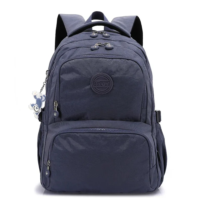 sac à dos en nylon imperméable de grande capacité pour hommes et femmes, sac d'école, sac de voyage, vert, bleu, rouge, rose, noir, garçon, fille, a4, m2302