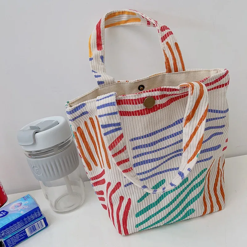 sac à cosmétiques en velours côtelé à rayures colorées, trousse de toilette de voyage portable, soins de la peau, articles divers, sac de rangement de maquillage esthétique, a-dh
