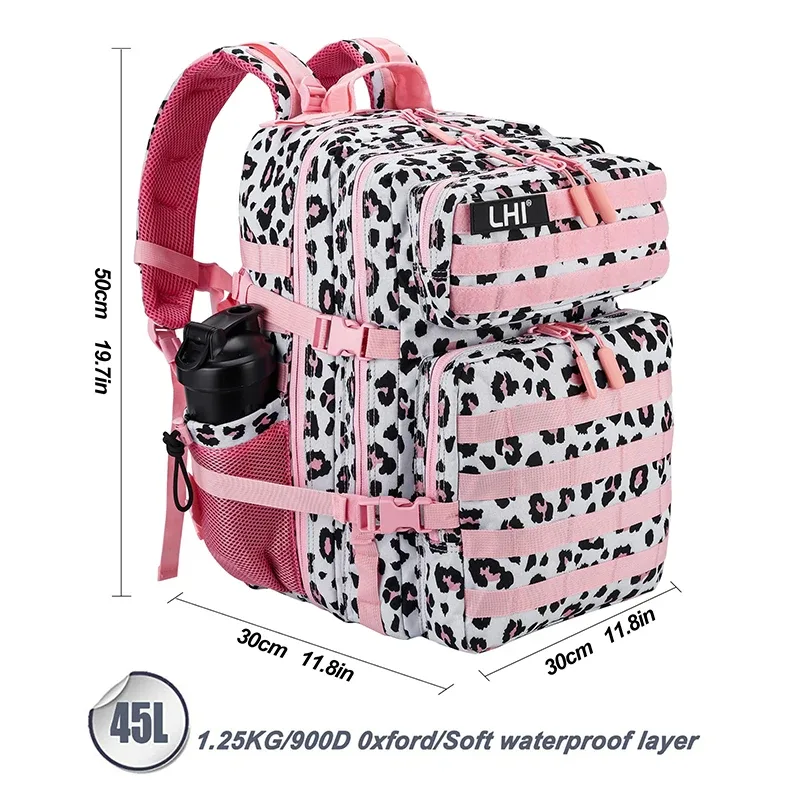 sacs à dos tactiques d'extérieur 45l, sac de sport d'athlète de grande capacité pour fitness, sport, entraînement, randonnée, avec porte-bouteille