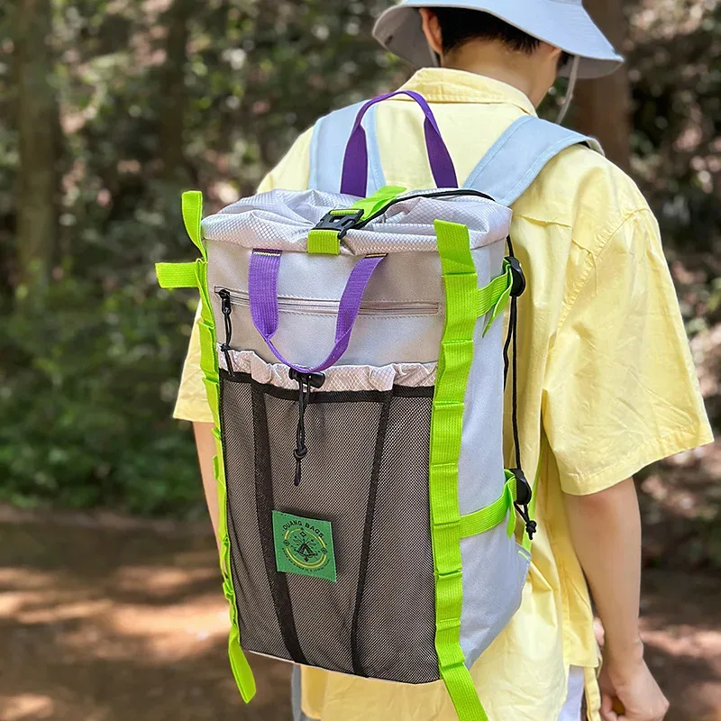 sac à dos de voyage multifonction en plein air, camping, randonnée, grande capacité, étanche, pliable, sac d'école à roulettes